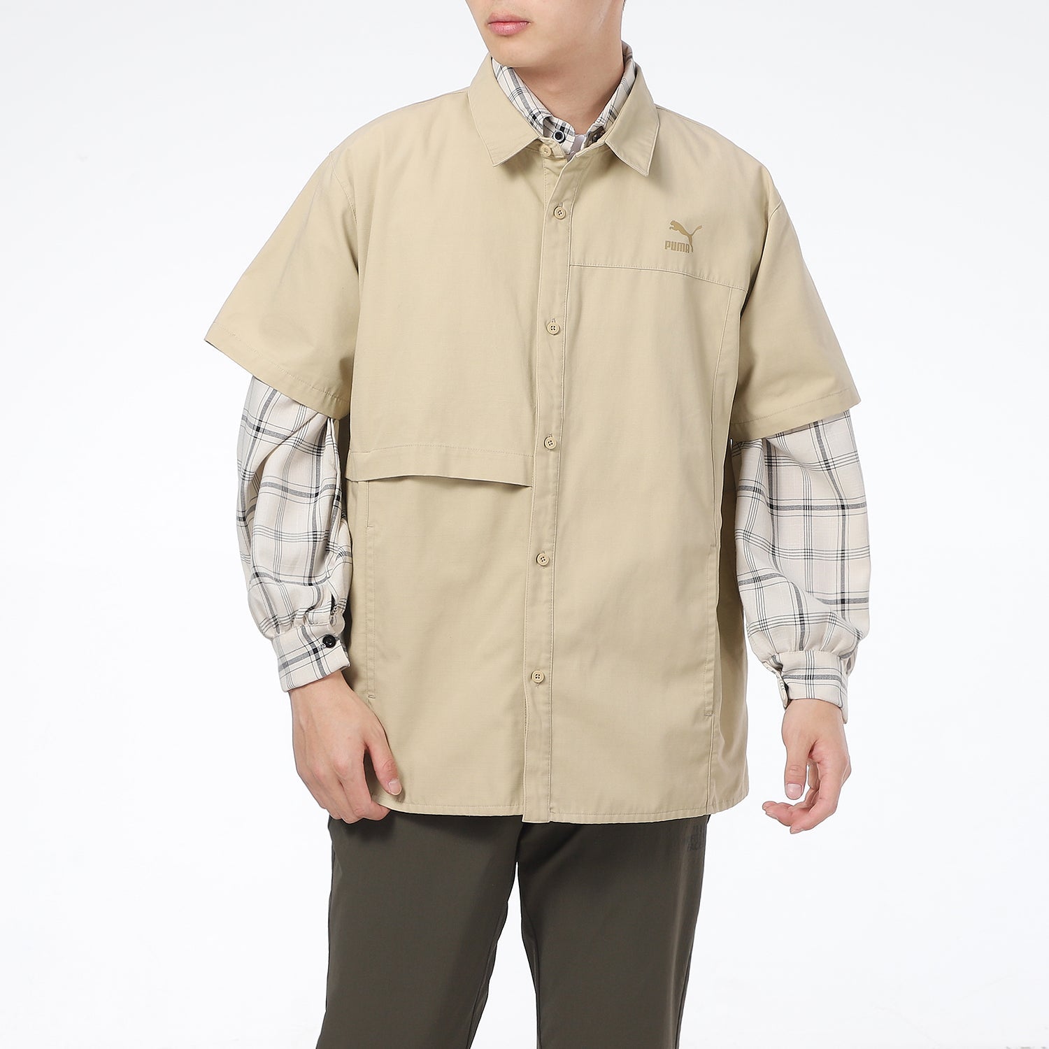 PUMA Classics Oversized Short Sleeve Polo Shirt 'Beige' 533739-12