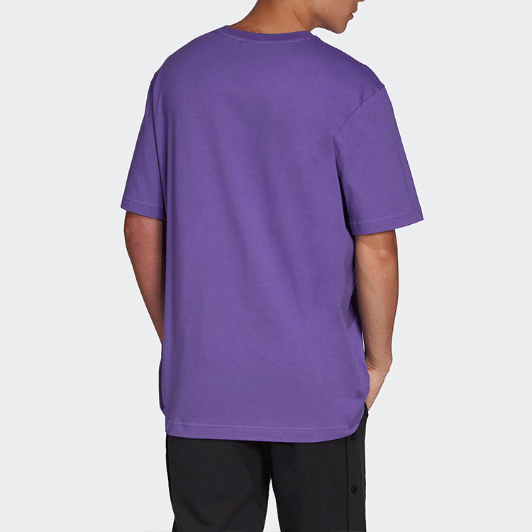 adidas originals Logo Printing Round Neck Short Sleeve Purple HN0383