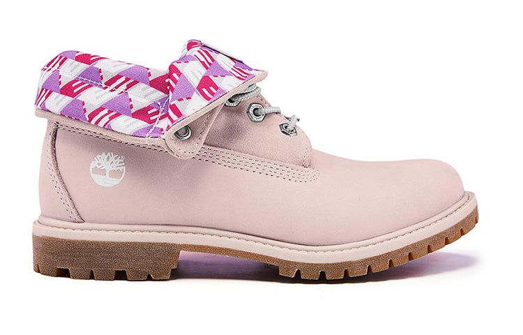 (WMNS) Timberland Roll Top Wide Fit Boots Basic 'Pale Pink with Plaid Print' A2MDWW