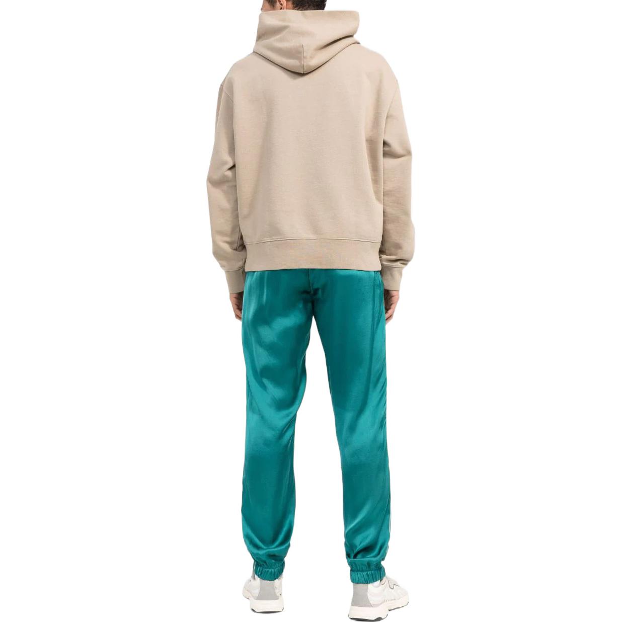 Men's Off-White FW22 Satin Elastic Waistband Bundle Feet Sports Pants/Trousers/Joggers Version Green OMCA226T22FAB0015876