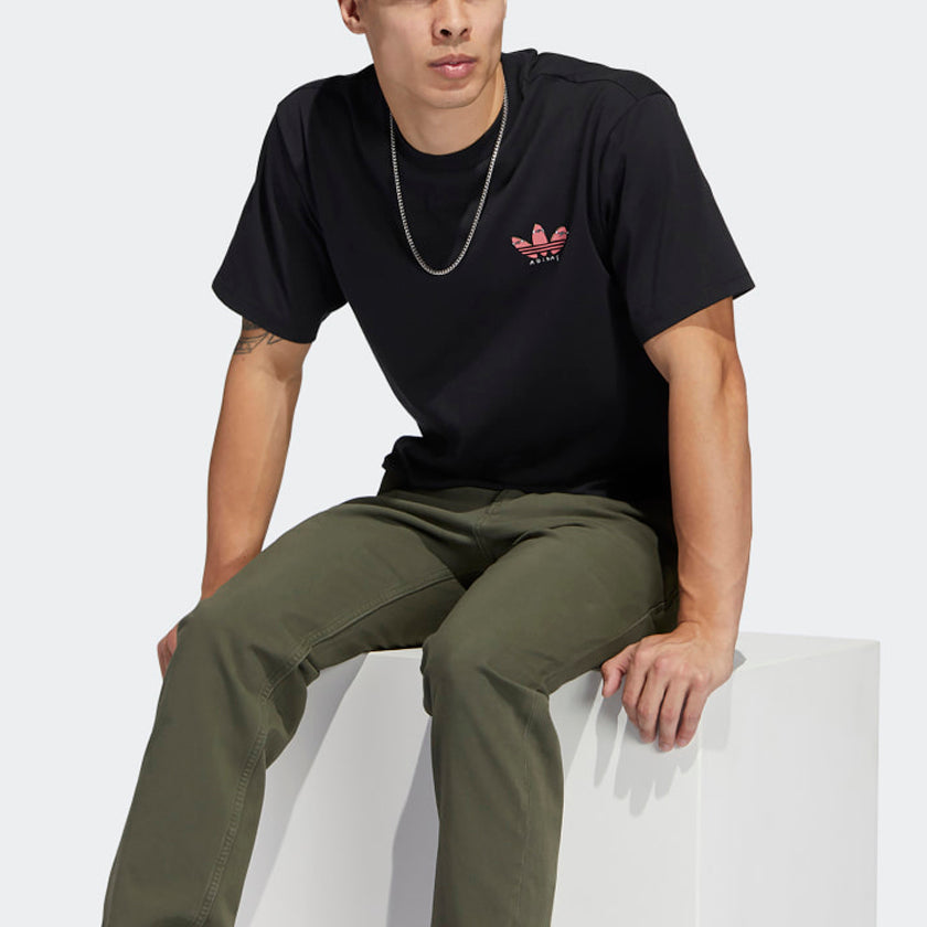 adidas originals Hj G Ss Tee Pattern Sports Round Neck Short Sleeve Black GL9981