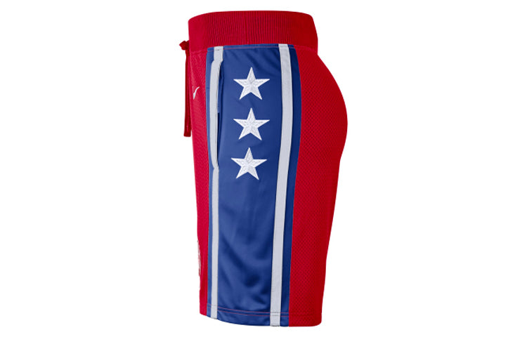 Nike NBA Philadelphia 76 Basketball Sports Breathable Quick Dry Shorts Red AV6622-657