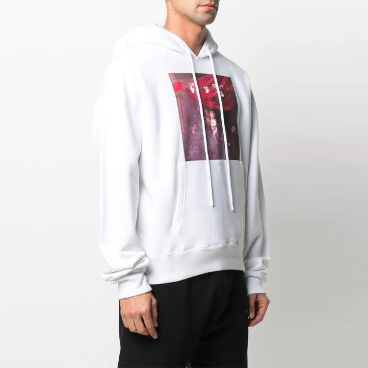 Off-White SS21 Printing Logo Pattern Loose Fit White OMBB037S21FLE0030101