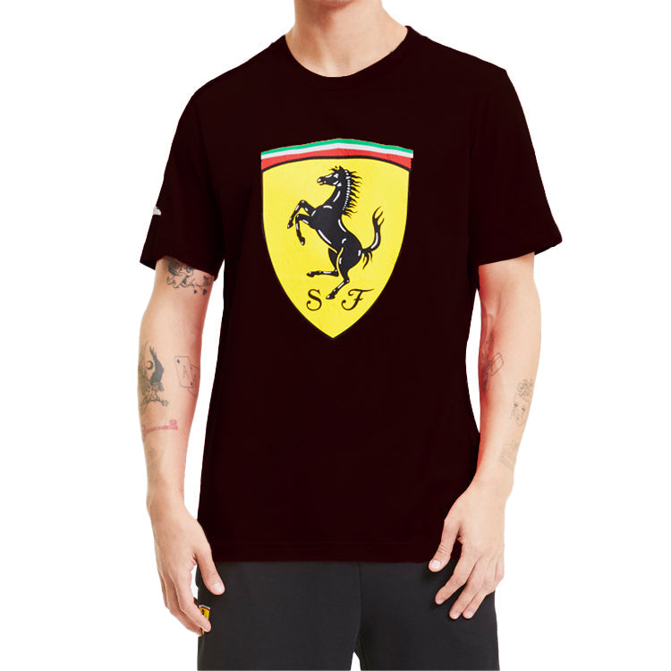 PUMA Ferrari Race Big Shieldtee+ Printing Short Sleeve Black 597956-02