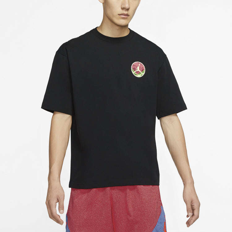 Air Jordan Sport DNA Back Printing Casual Sports Short Sleeve Black CT3656-010