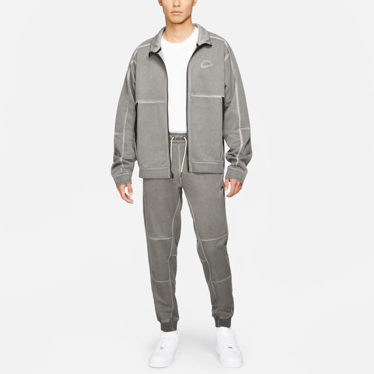 Men's Nike Sportswear Logo Embroidered Knit Loose Casual Long Pants/Trousers Gray DA7163-010