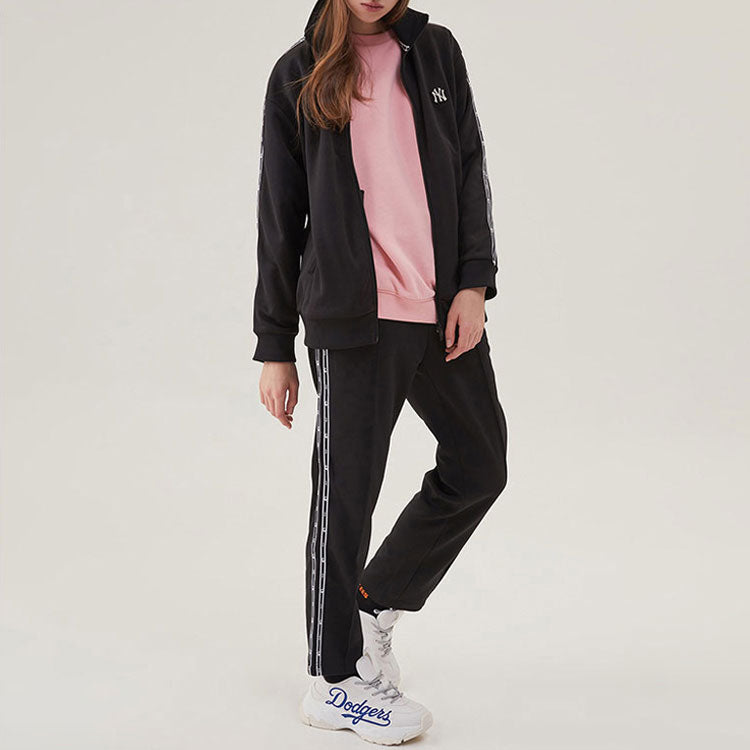 MLB Small Label Logo Athleisure Casual Sports Stand Collar Jacket New York Yankees Unisex Black 31TRT1941-50L