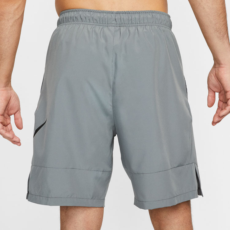 Men's Nike Solid Color Logo Printing Elastic Waistband Straight Shorts Smoke Gray DQ4800-084