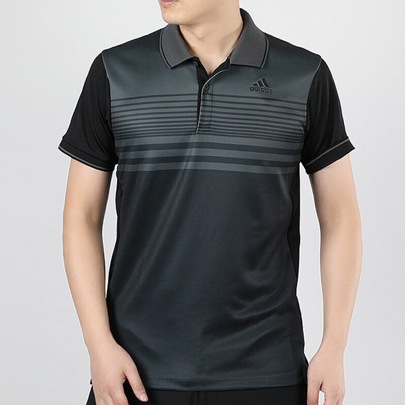 adidas Casual Sports Training Breathable Short Sleeve Polo Shirt Black FN1451