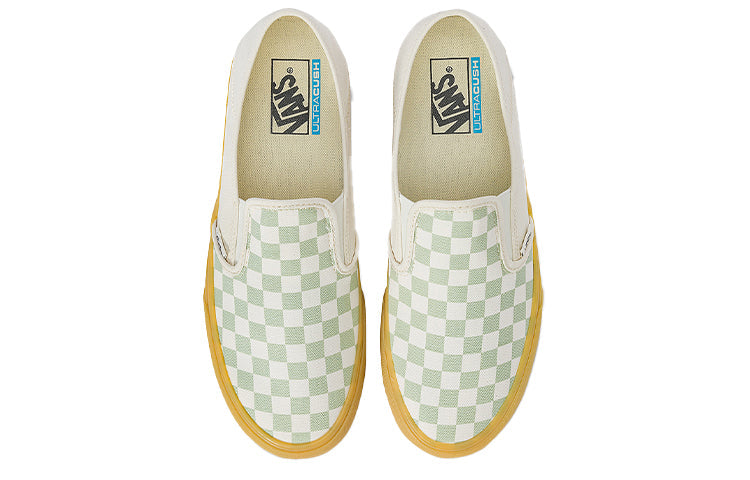 Vans Slip-on Casual Low Tops Skateboarding Shoes Unisex Green White VN0A5HYQQ4J