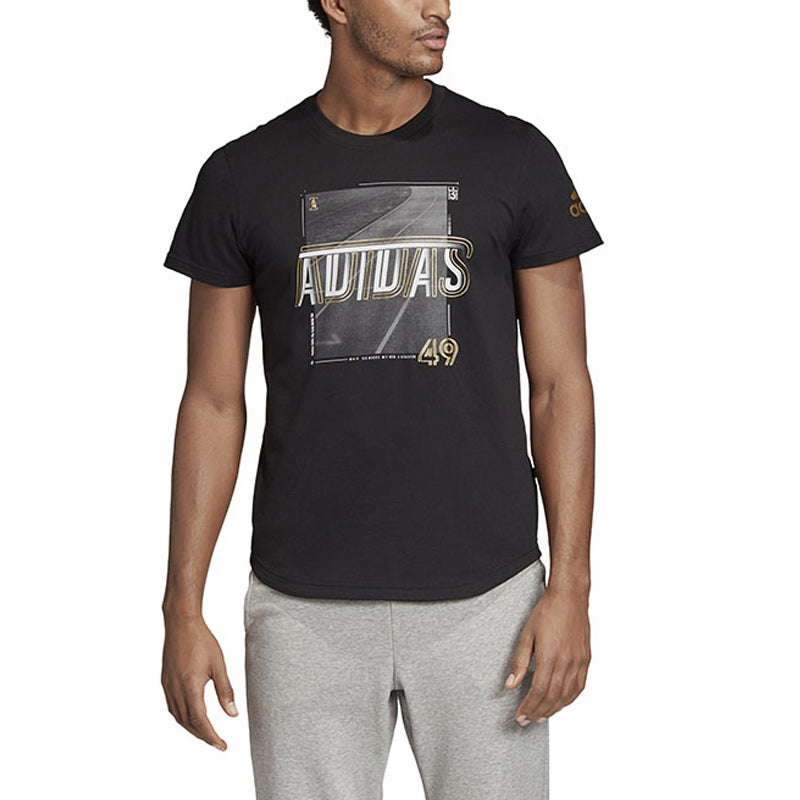 adidas Running Training Sports Gym Round Neck Short Sleeve Black ED7258