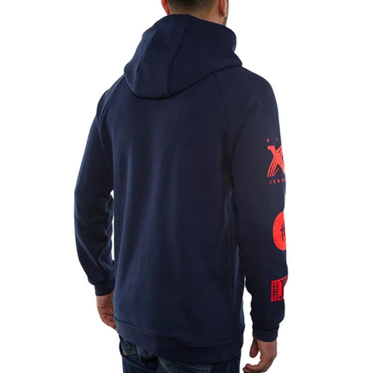 Air Jordan Air logo Printing Fleece Lined Pullover Black Red BQ0298-451