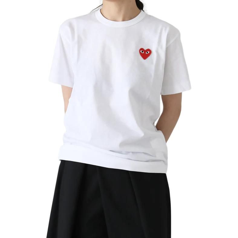 COMME des GARCONS PLAY SS25 Heart Emblem T-Shirt 'White' AX-T108-051-2