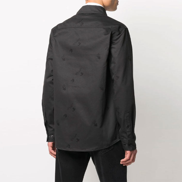 Men's Off-White SS21 Logo Printing Black Shirt OMGA164R21FAB0011010