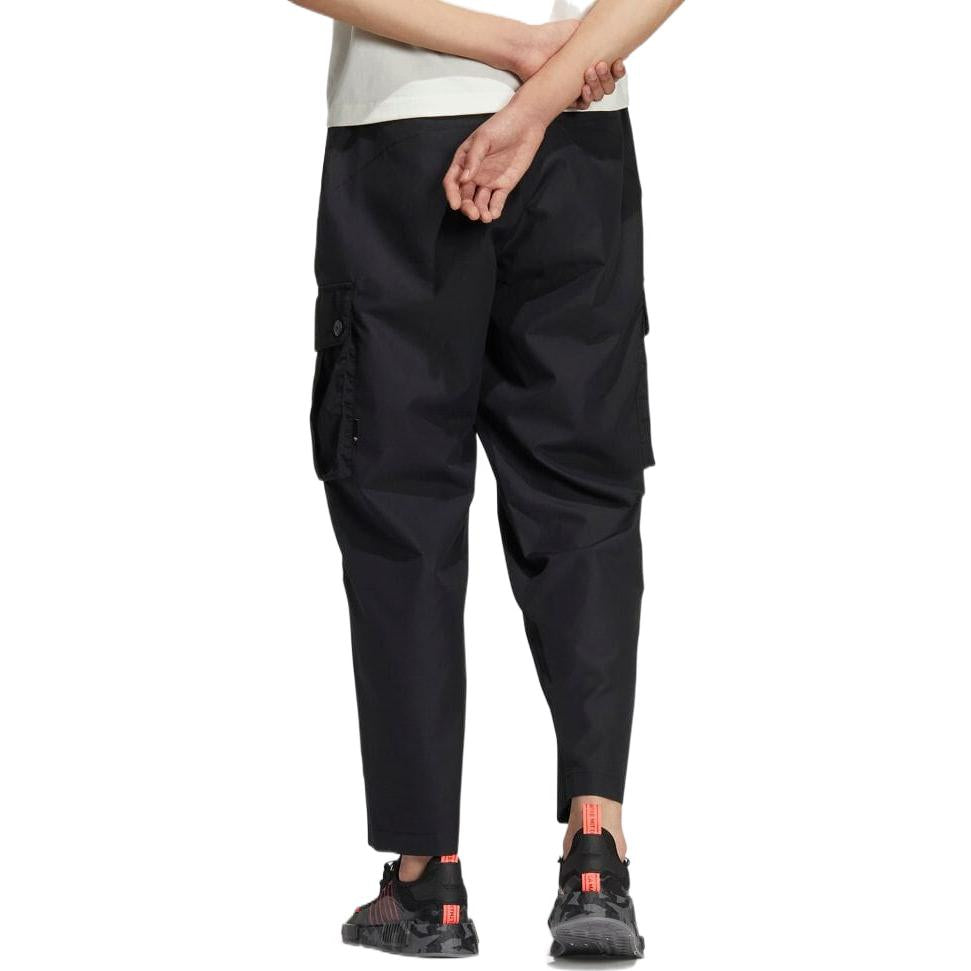 Men's adidas originals Solid Color Big Pocket Cargo Casual Pants/Trousers Black HU1155