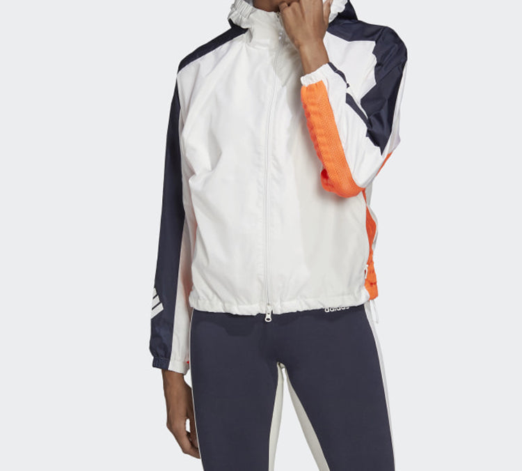 (WMNS) adidas Hooded Stitching Tatting Jacket White FI6732