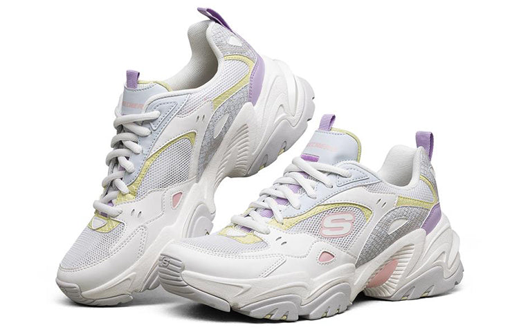 (WMNS) Skechers Stamina V2 low Running Shoes GS White/Purple 896004-WMLT