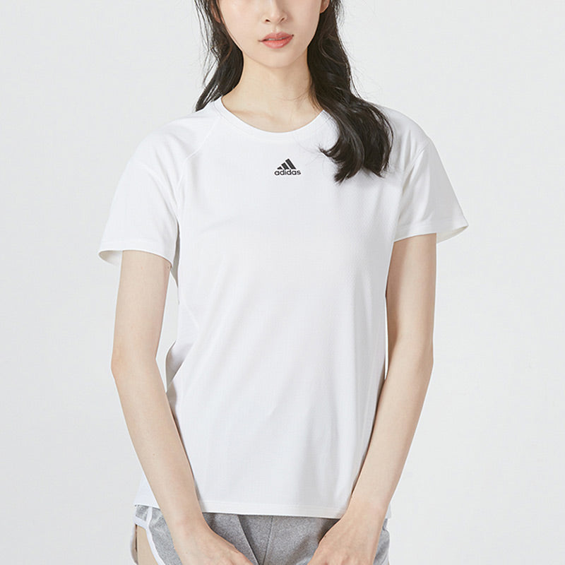(WMNS) adidas WTR Heat.RDY T-Shirt Asia Sizing 'White Black' HI3968