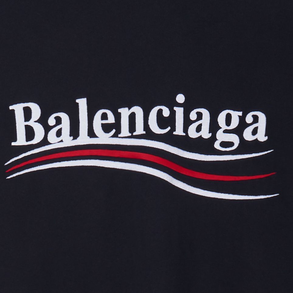 Balenciaga Political Campaign Layered T-Shirt Oversized 'Black' 698631TKVJ19070
