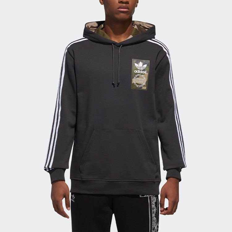 adidas originals Camouflage logo Printing Sports Cozy Pullover Black DX4214