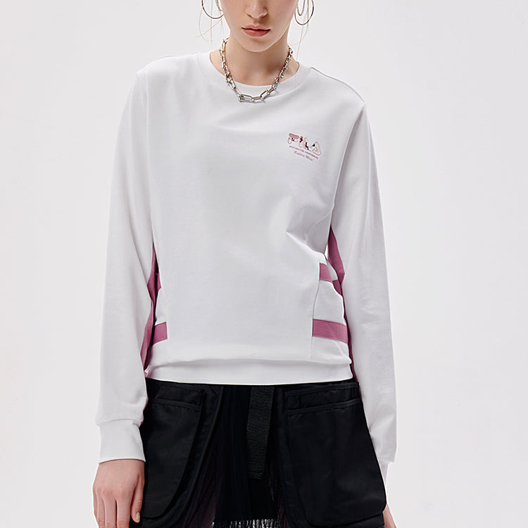 (WMNS) FILA FUSION Street Sport Casual Sports Breathable Pullover Hoodie White T11W133203F-WT
