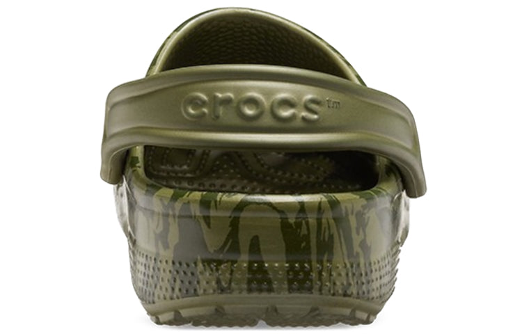 Crocs Classic Clog Camouflage Printing Beach Army Green Sandals 206454-309