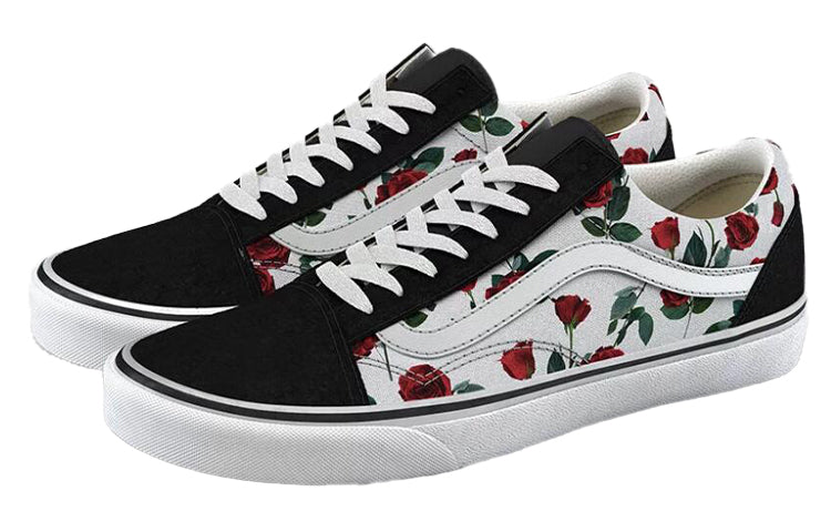 Vans Old Skool Rose Print Shoes 'Black White' VN0A5AO95KO