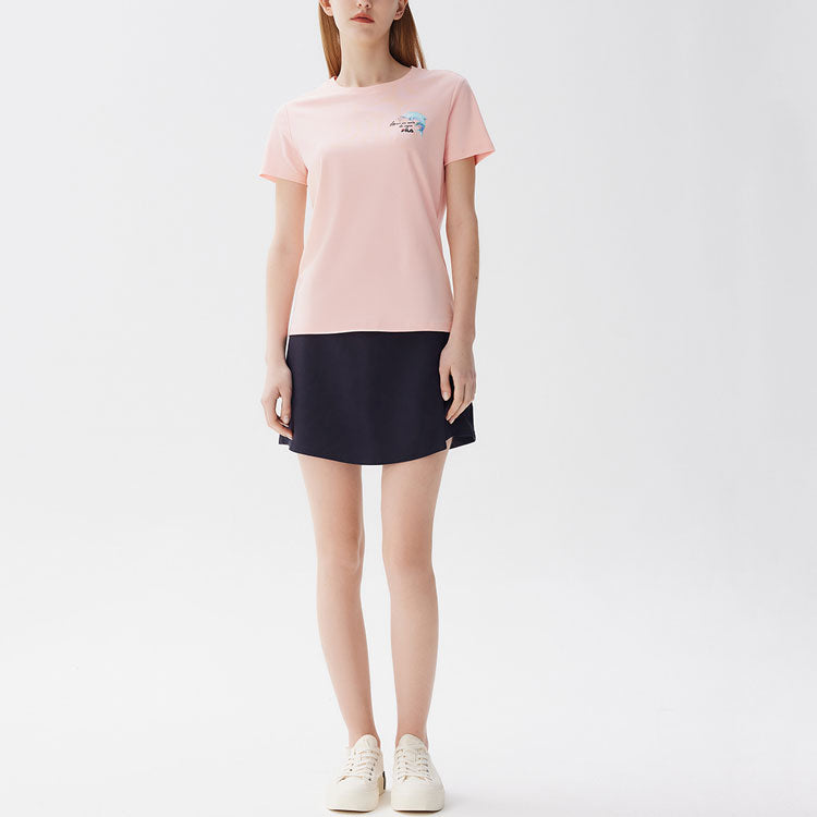 (WMNS) FILA Printing Round-neck Tee Pink F11W128106F-PK