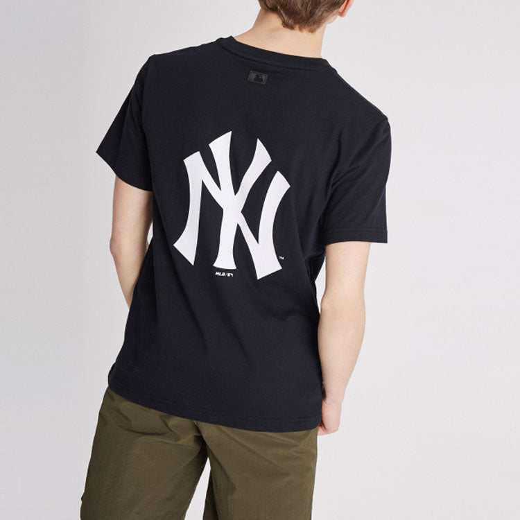 MLB New York Yankees Big Logo Round Neck Short Sleeve Unisex Black 31TS03031-50L