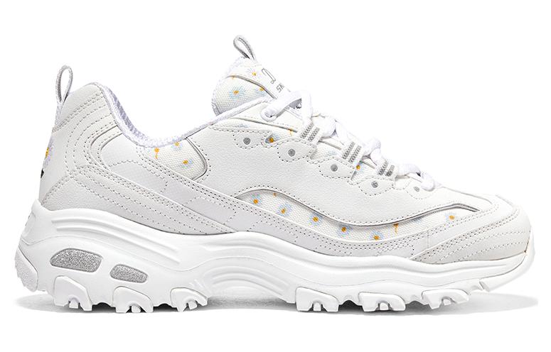(WMNS) Skechers D'lites 1.0 Sneakers 'White Grey' 896180-WHT