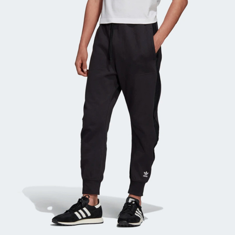 adidas originals Sweatpants Black logo Small Label Lacing Bundle Feet Sports Pants FM3698
