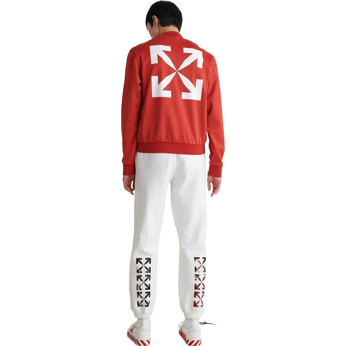 Off-White Arrow Pattern Printing Baseball Collar Jacket Version Red OMBD037S22FAB0022501
