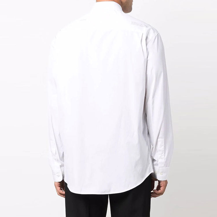 Off-White Logo Solid Color lapel Long Sleeves Shirt Version White OMGA194F21FAB00401100110
