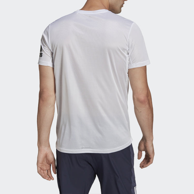 adidas Round Neck Pullover Solid Color Short Sleeve White HB7471