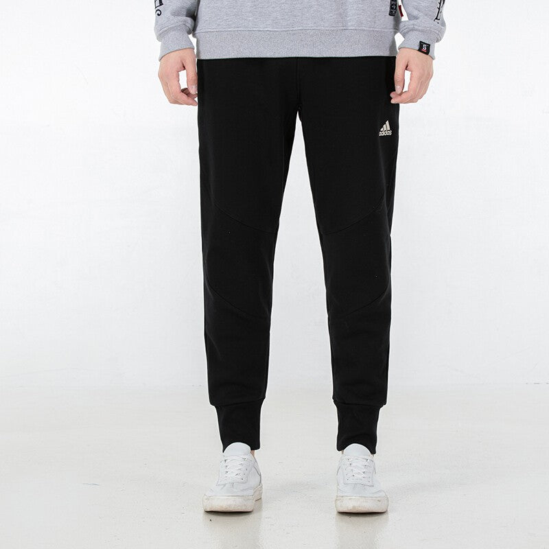Men's adidas Solid Color Printing Logo Knit Sports Pants/Trousers/Joggers Black HB6587