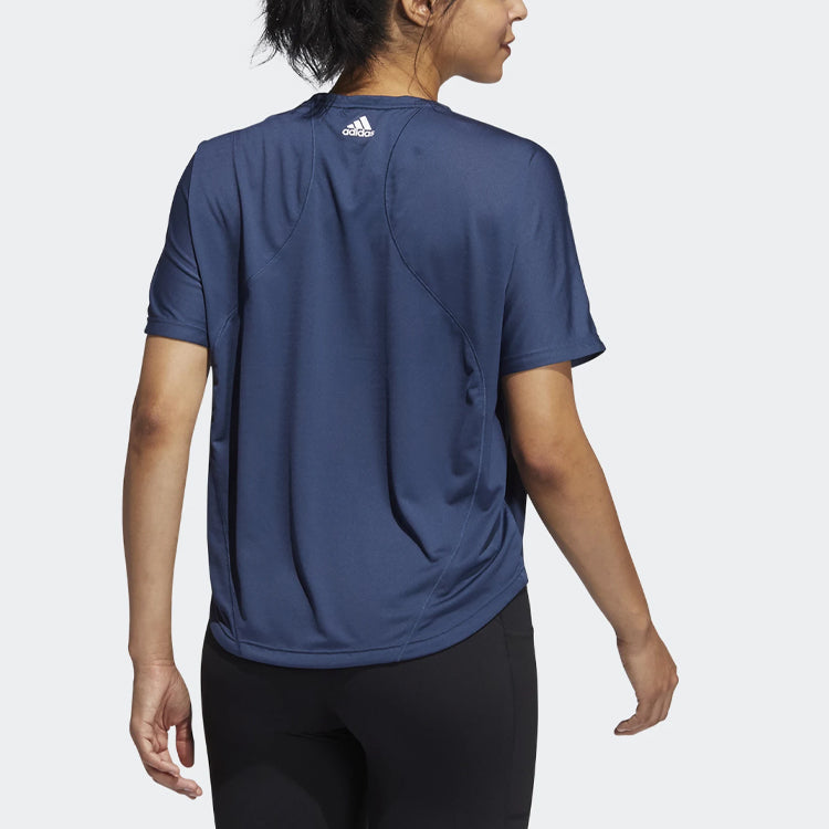 (WMNS) adidas SS21 Yoga Exercise Short Sleeve Navy Blue T-Shirt GP6792