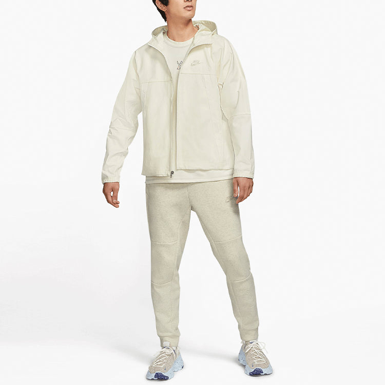Nike Sportswear Canvas Sports Logo Casual Solid Color Hooded Jacket White DC8088-901