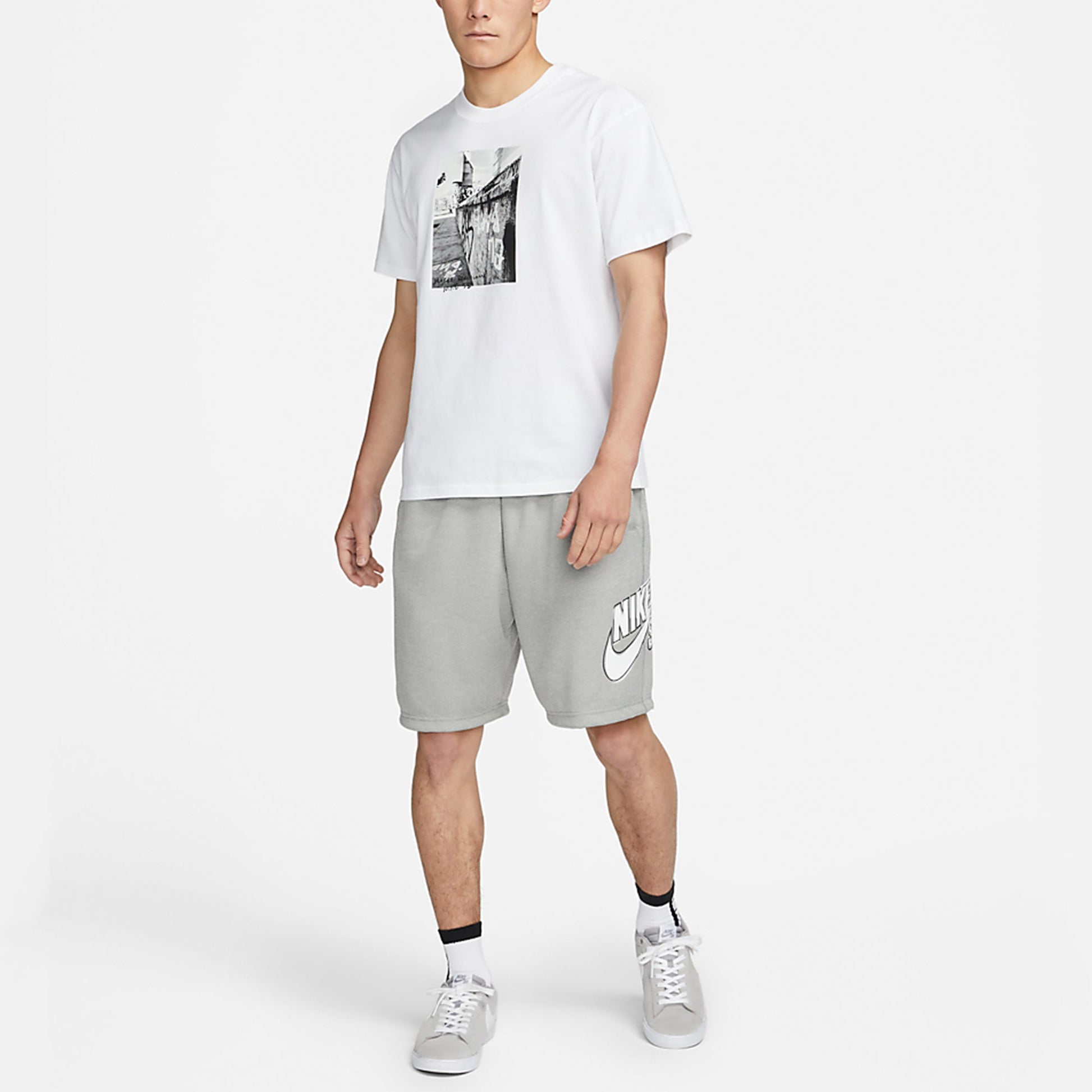Nike SB Skateboard Sports Loose Round Neck Short Sleeve White DJ1217-100
