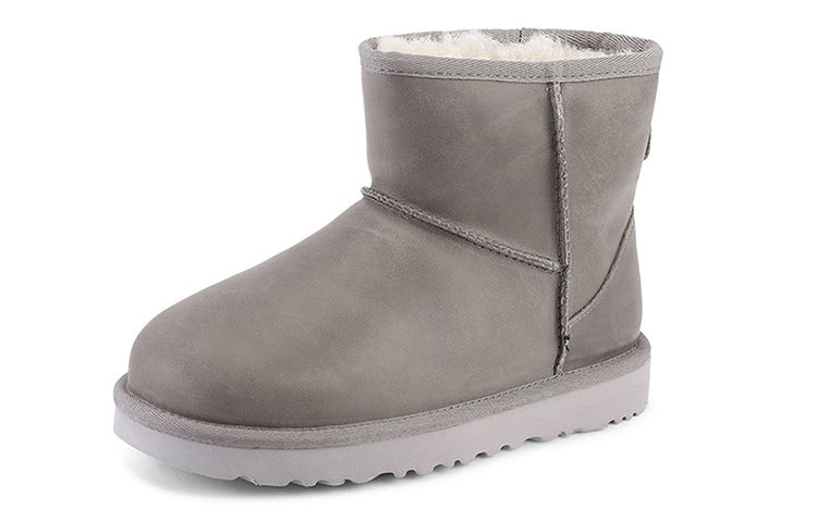 (WMNS) UGG Classic Mini Leather Snow boots Grey 1006595-FEA