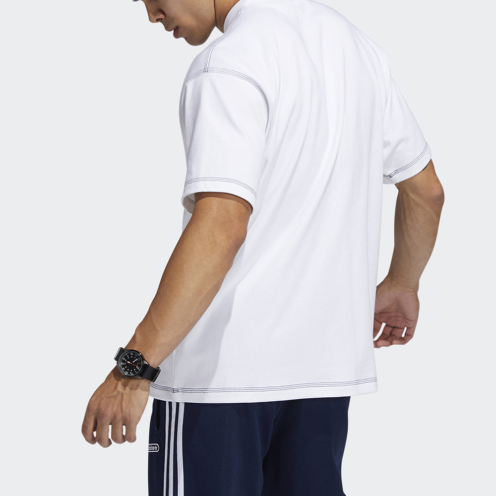 adidas originals Ww Ss Tee Embroidered Logo Round Neck Sports Short Sleeve White GN3810