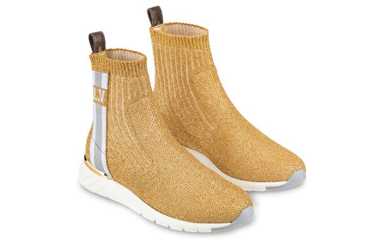 (WMNS) LOUIS VUITTON LV Aftergame High-Top Sports Shoes Gold 1A4GLH
