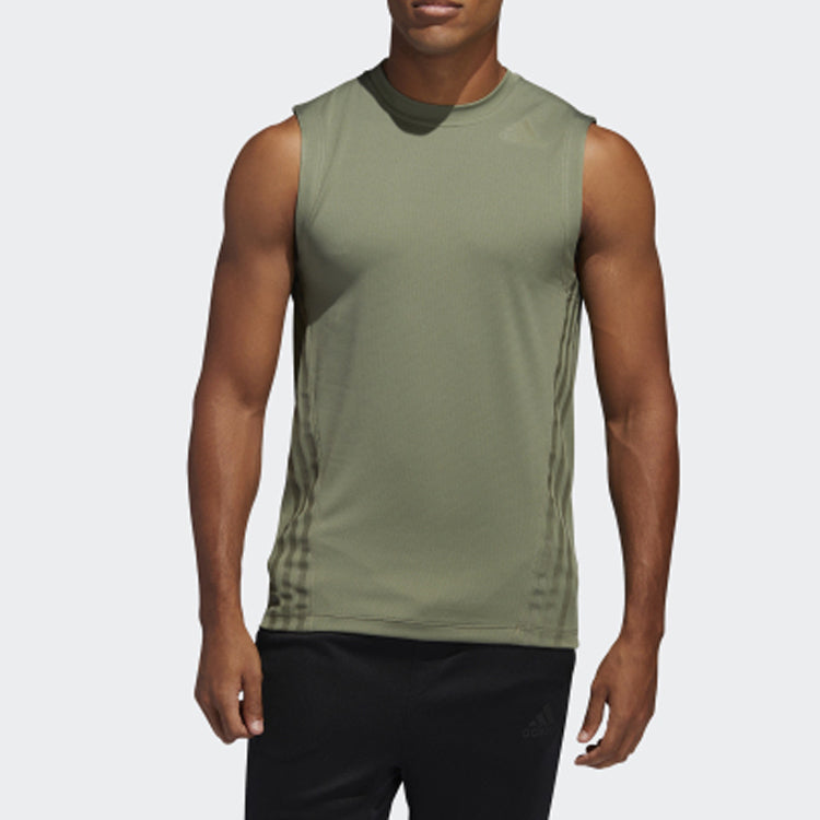 adidas Solid Color Training Sports Vest Green FJ6124