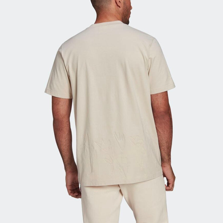 adidas originals Casual Round Neck Printing Short Sleeve Beige HI3298