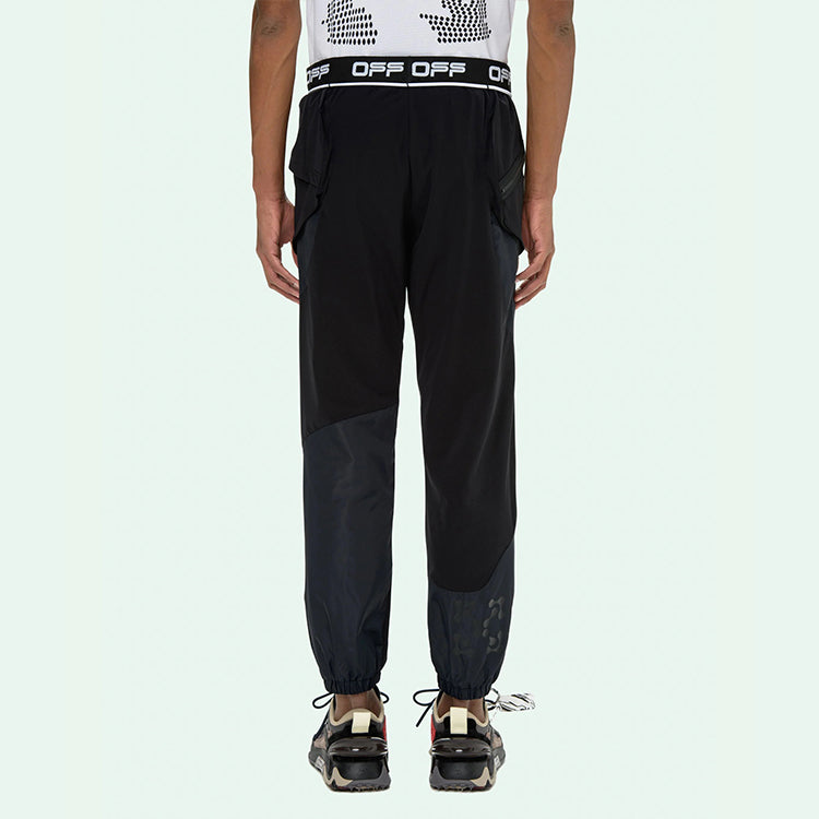 Off-White Logo Arrow Printing Drawstring Sports Long Pants Slim Fit Version Black OMVG011V21FAB0011001
