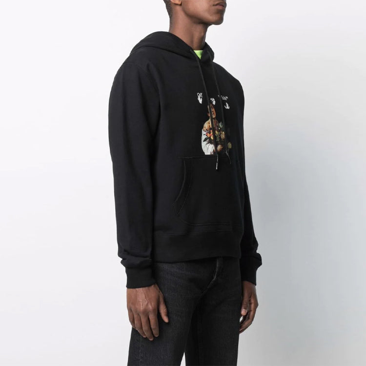 Off-White Men's SS21 Caravaggio Boy Print Oversized Black OMBB074S21FLE0021001