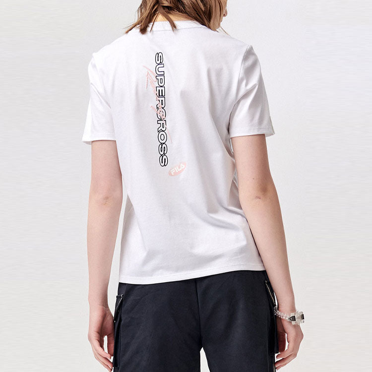 FILA FUSION Logo Printing Sports Short Sleeve White T11W123109F-WT