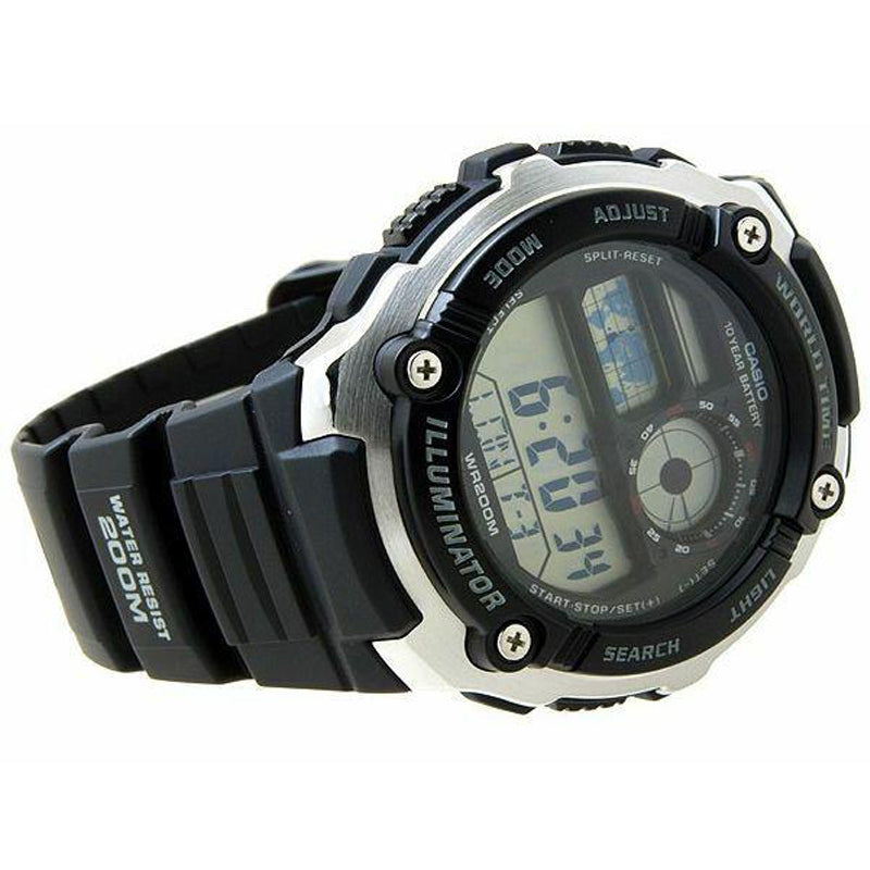 CASIO STANDARDes Men's Waterproof Mens Black Digital AE-2100W-1A