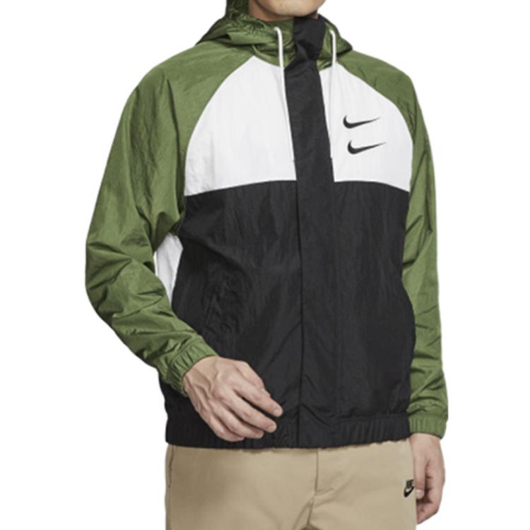 Nike Sportswear Swoosh Woven Hooded Jacket Asia Sizing 'Green' CJ4889-010