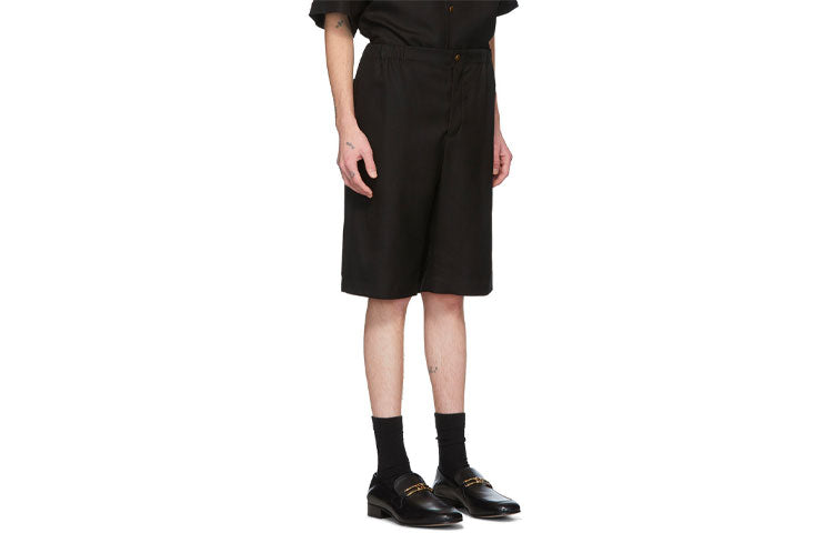 Gucci Viscose Linen Shorts With Orgasmique 'Black ' 623078-ZADDU-1000