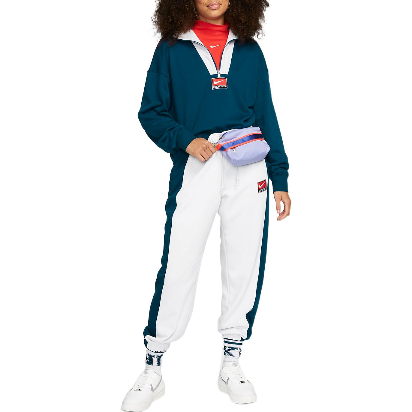 (WMNS) Nike Sportswear Quarter Zip Sweatshirt 'Teal Blue' DQ6944-460